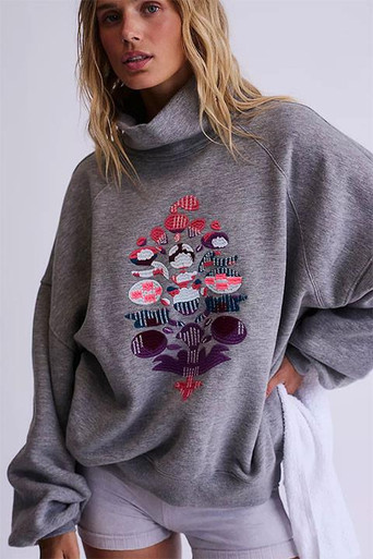 【美品】 ARTS&amp;SCIENCE 【Pullover gather blouse】1 プルオーバー ブラウス アーツ＆サイエンス 26030184 ZESICA Women's Long Sleeve Crewneck Sweater 2025 Fall Printed Cute
