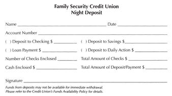 Night Deposit Envelope