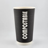 20oz Renewables™ Ripple Grip® Ripple Wall Compostable Cup (Black)