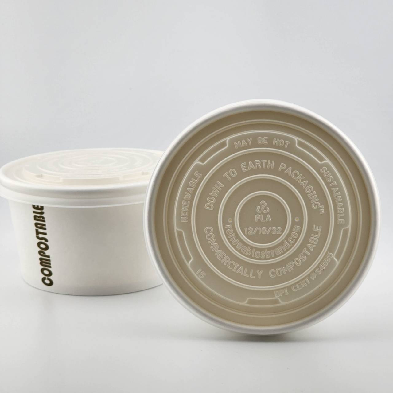 115mm cPLA Soup/Deli Cup Lid - Natural Color - 500 per case