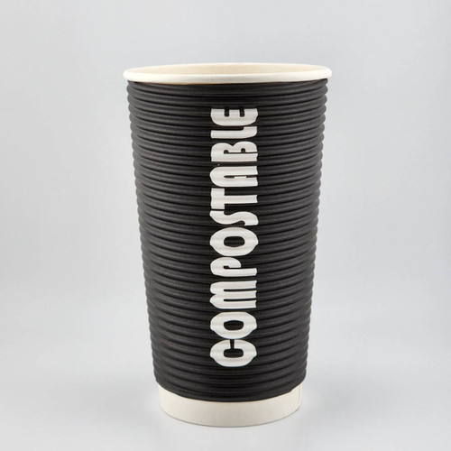 20oz Renewables™ Ripple Grip® Ripple Wall Compostable Cup (Black) 20oz Renewables™ Ripple Grip® Ripple Wall Compostable Cup (Black)