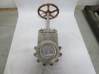 Generic Knife Gate Valve Size 10" 12 Bolt Pattern Brown 16" Handle USED