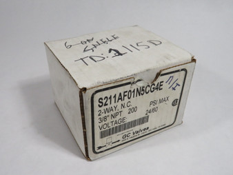 GC Valves S211AF01N5CG4E Solenoid Valve 24V 60Hz 3/8" NPT 200psi Air/Gas NEW
