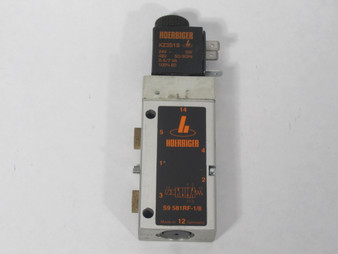 Hoerbiger S9-581RF-1/8 Solenoid Valve 5/2 10 Bar 24VDC 5W USED