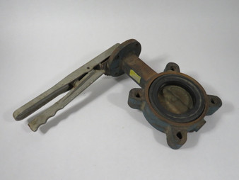 Keystone 1020 Lug-Style Butterfly Valve 3" Bronze Disc C/W Handle CHIPPED USED