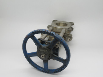 Trueline KF8112-0300-TW-H Knife Gate Valve Size 3" 4 Bolt Blue SHELF WEAR USED