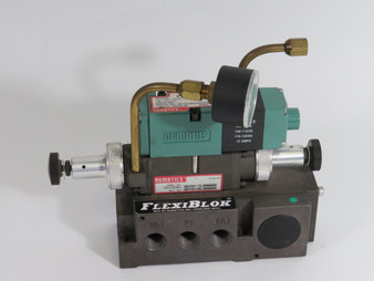 Numatics 081SA400K000030 Solenoid Pneumatic Valve Assembly Missing Gauge USED