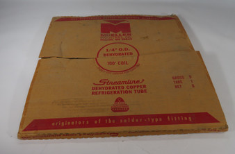 Mueller D04100 Copper Dehydrated Refrigeration Tube 1/4" OD 100' BOX DMG NEW