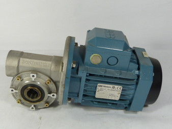 ABB 0.90HP 1680RPM 360V TEFC 3Ph 2A 60Hz C/W Gearbox 24:1 Ratio  USED