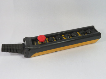 Demac DST-7-SP-222-BE 6 Push Button Station W/ Emergency Stop  USED