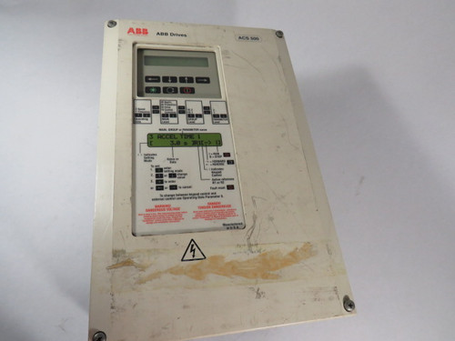ABB ACS501-005-6X00P2 AC Drive 0-600VAC 3Ph 0-500Hz 5HP 6.1A USED