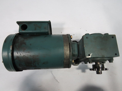 Reliance Electric 1HP 1725rpm 575V FC143TC TEFC c/w Gear Reducer 15:1  USED