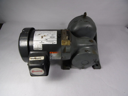 Emerson 0.33HP 1750RPM 575V B56 TE 3Ph 0.50A C/W Gearbox 285.1:1 Ratio  USED