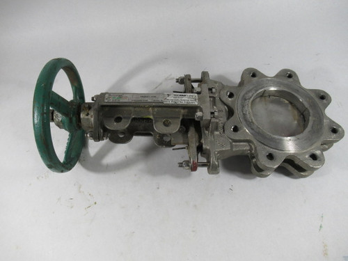 Technaflow S17-D Knife Gate Valve Size 4" 150PSI CWP Temp AMB 8 Bolt USED