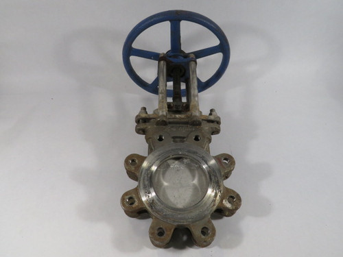 Trueline Knife Gate Valve Size 4" Blue 11" Handle 8 Bolt Pattern USED