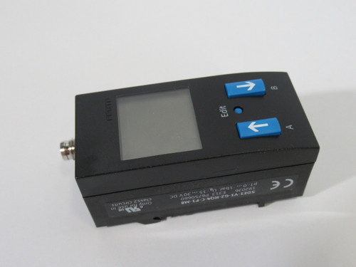 Festo 192036 Pressure Sensor w/Display -0.9-0 bar 15-30VDC -13-0 psi NOP