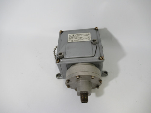Custom Control Sensors 604V1 Vacuum Switch 1/4 NPT 3.5/28.5"HG 17.2 bar USED