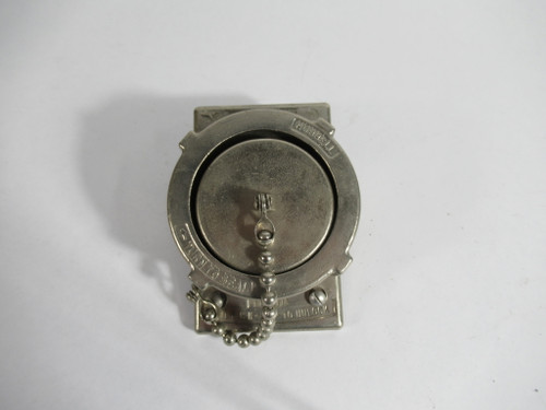 Hubbell HBL22CM428 Flanged Inlet 20A250VDC 30A@600VAC *No Gasket* USED