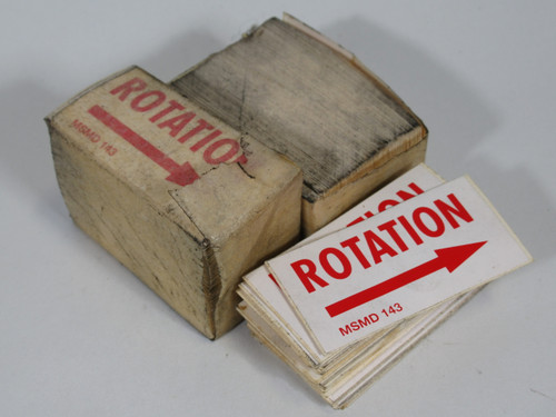Rotation Safety Label MSMD143 Lot of 302 NOP