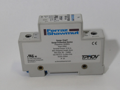 Ferraz Shawmut ST1201PGM Surge-Trap Surge Protection Device 120V 1Ph 1P USED