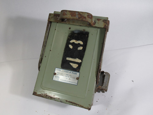 Taylor FE5736 Flex-A-Plug 60A 575VAC 3P 20HP *Broken Fuse Clamp/Rust* AS IS
