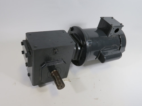 Leeson 1/2HP 1725RPM 115/208-230V S56C TEFC C/W Reducer 30:1 Ratio USED