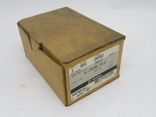 Square D 8501-X040V02 AC Control Relay Series A 110/120V 50/60Hz 20A NEW