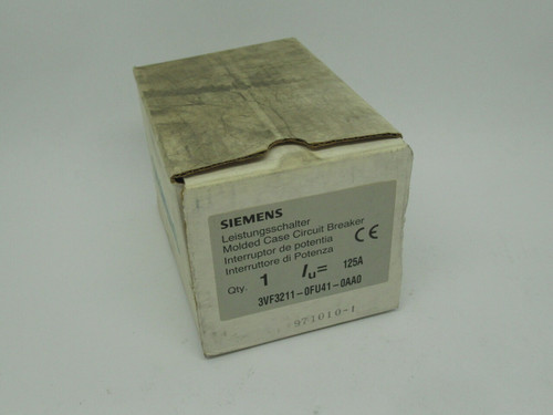 Siemens 3VF3211-0FU41-0AA0 Molded Case Circuit Breaker 125A 415V 50/60Hz NEW