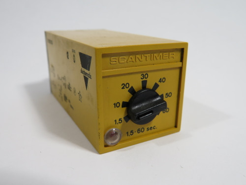 Electromatic B128120-060 Delay Off Scantimer 1.5-60s 120V 8-Pin SHELF WEAR USED