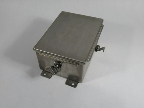 Hammond 1414N4PHSSG4 Junction Box w/ Hinge Cover and Panel 8" x 6"x 4" USED