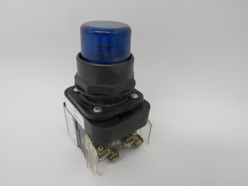 Allen-Bradley 800H-QRBH2B Blue Push Button 12-130VAC/DC 1NO 1NC USED