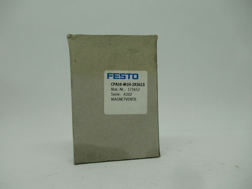 Festo 173452 CPA10-M1H-2X3-GLS Single Solenoid Valve 2x 3/2 Way N.C 21VDC NEW