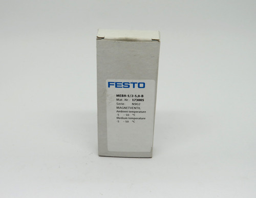 Festo 173005 MEBH-5/2-5,0-B Solenoid Valve 24VDC 1.5 W NEW