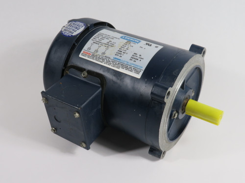 Leeson 1/2HP 1725RPM 575V S56C TEFC 3Ph 0.8FLA 60Hz *NO KEY* USED