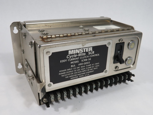 Minster SCRB-58 Eddy Current Clutch Control 110VDC 8A DC SHELF WEAR USED