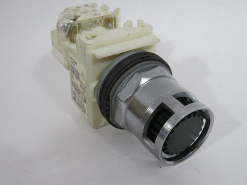 Schneider Electric 9001K3L35LGG Green Flush Metal Guard Push Button 1NO USED