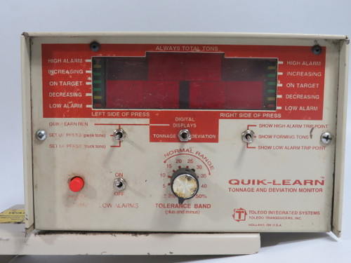 Toledo Integrated Systems Quik-Learn Tonnage & Deviation Monitor w/Bracket AS IS