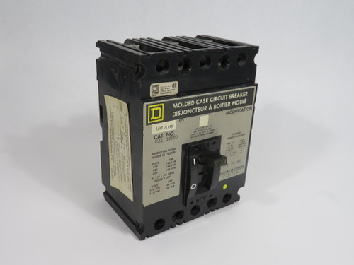 Square D FAL36100 Molded Case Circuit Breaker 100A 600V 3P MISSING SCREWS USED