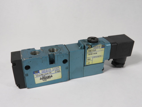 MAC 811C-PM-112JA-175 5/2-Way Solenoid Valve 1/4"NPT 110V@50Hz SHELF WEAR USED