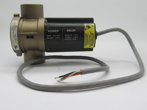 Gems Sensors 180396 Rotor Flow Set Point Switching Sensor/Switch 120VAC USED