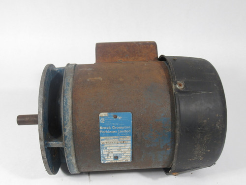 Brook Crompton .5HP 1725RPM 230V TEFV 1Ph 3.8/7.6A 60Hz RUST USED