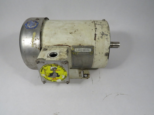 Leeson 1HP 1740RPM 575V E145TC 3Ph 1.2/1.5A 60Hz SHELF WEAR USED