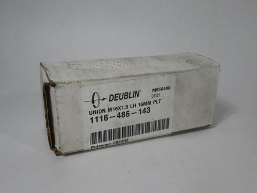 Deublin 1116-486-143 Rotary Union M16 x 1.5 LH 16mm PLT USED