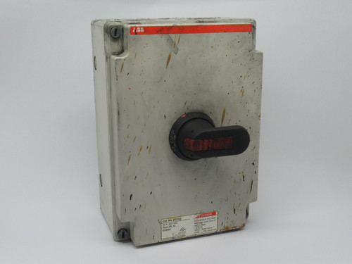 ABB EOT63 Plastic Enclosed Disconnect Switch 80A 600VAC *STAINED* USED