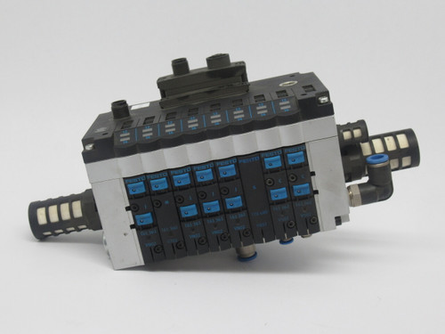 Festo CPV14-VI-10P-14-8C-N2-R-Y-JM3JSCC+GA Valve Manifold Assembly DAMAGED USED