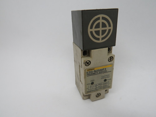 Omron E2Q-N25MF3 Proximity Sensor 12-24VDC 200mA 25mm Range COS SCRATCH USED