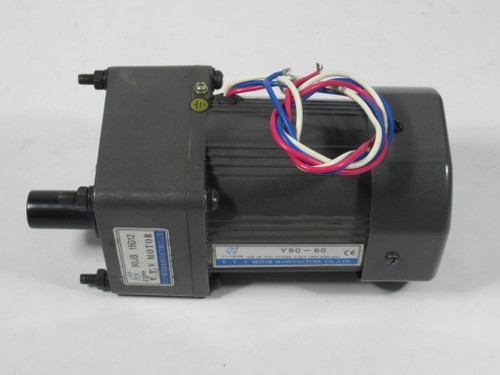 VTV Y90-60 Gearmotor 15:1 60W 1300/1550RPM 220V 3Ph 0.5A 50/60Hz USED