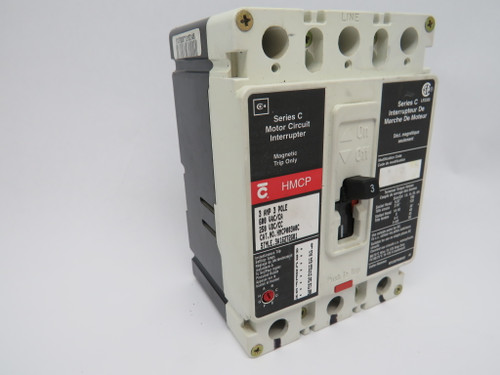 Cutler-Hammer HMCP003A0C Series C Circuit Breaker 3A 600VAC 250VDC 3P USED