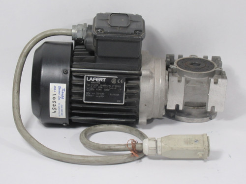 Lafert 0.18HP 1630RPM 333/575V TEFC 3Ph C/W Gear Reducer 25:1 Ratio USED