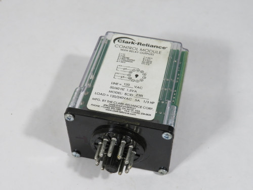 Clark-Reliance ECID-23R Control Relay 120V 50/60Hz 1.5VA 5A@120/240V 1/3HP USED